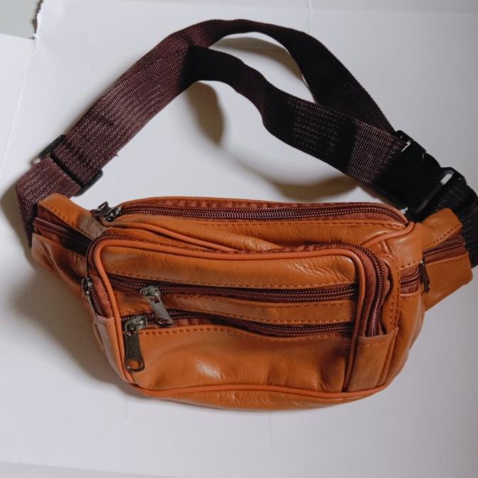 [BISA COD] tas pingang kulit pria asli kulit