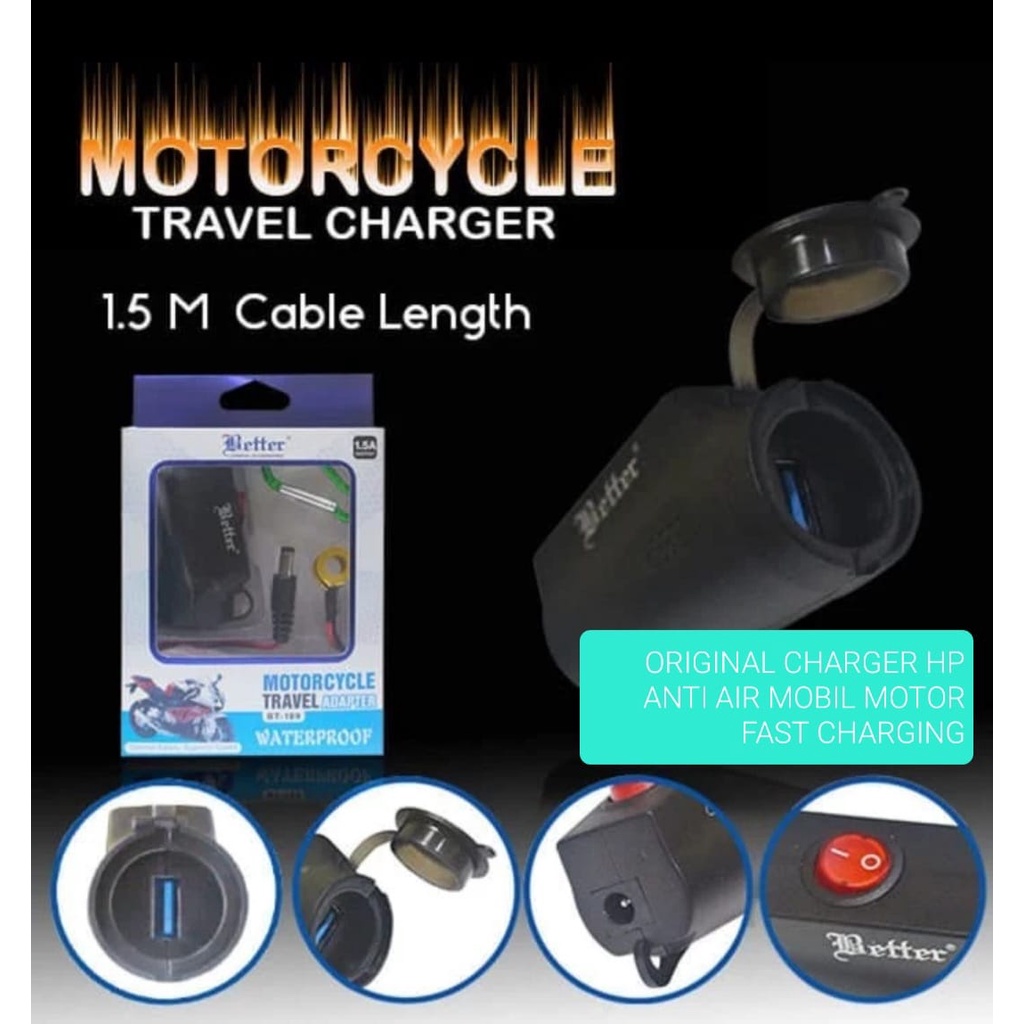 J452 Charger HP AKI Motor MOBIL Port Casan Katup Accu Aki Waterpoof SAVER SERVER ADAPTOR DC CHARGER POWER AKI ADAPTOR FAST CHARGING CHARGE CAS CASAN FLASH ASLI  dc power Hp Aki Usb Travel adaptor fast charging batok cas casan speed travel adaptive