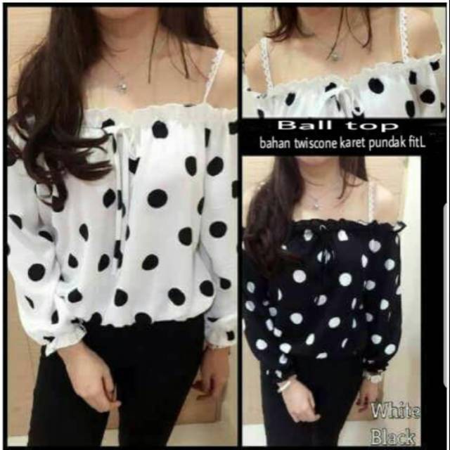 Blouse  Baju Santai Ball MK (REAL PICT)  Baju Modis Import Baru YI Baju Kekinian Cewek
