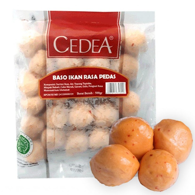 BASO IKAN PEDAS CEDEA 500GR HALAL BAKSO PEDES ISI 25 SPICY FISH BALL