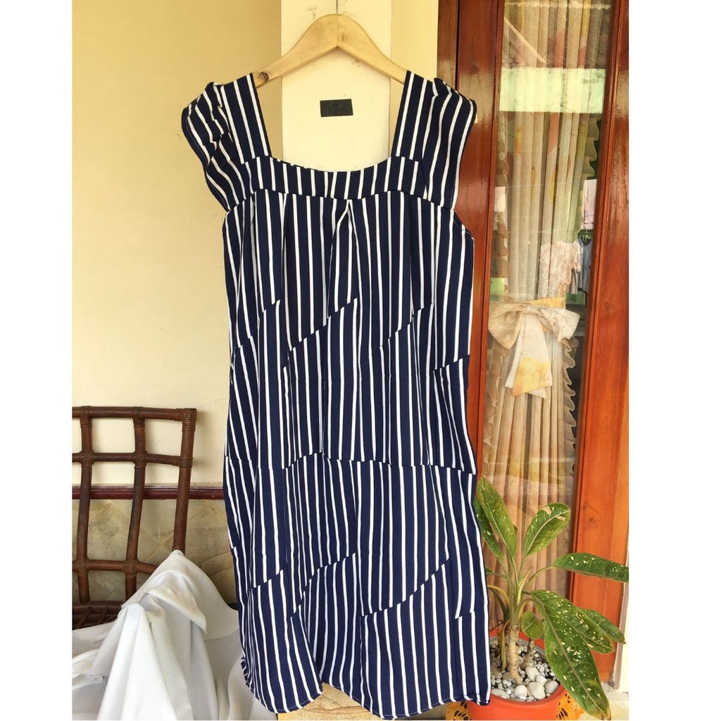 Daster Sambung Viral PART 2 - Daster Payung - Daster Perca - Daster Busui Rayon-stripe black yks