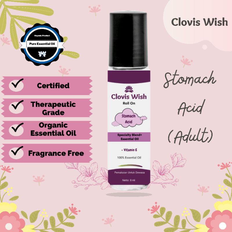 Clovis Wish Stomach Acid Meredakan Asam Lambung Sakit Maag altrn cessa Roll On Minyak Oles Essential
