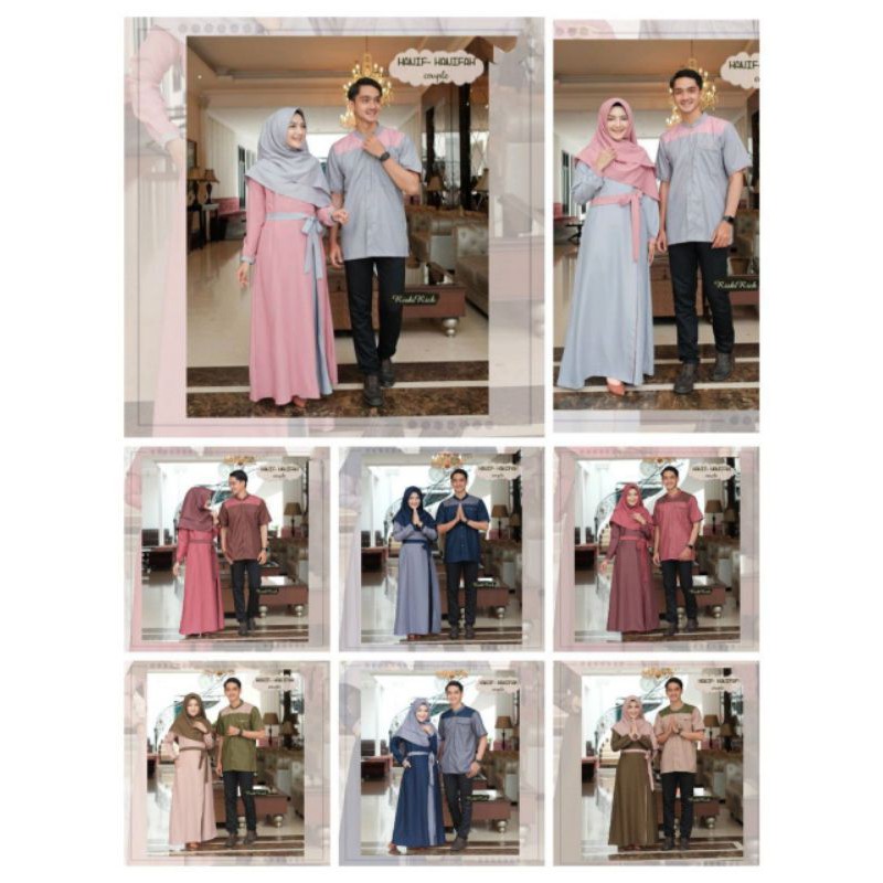 COUPLE GAMIS RAMADHAN LEBARAN MUSLIM TERBARU HANIF HANIFA MODERN KELUARGA