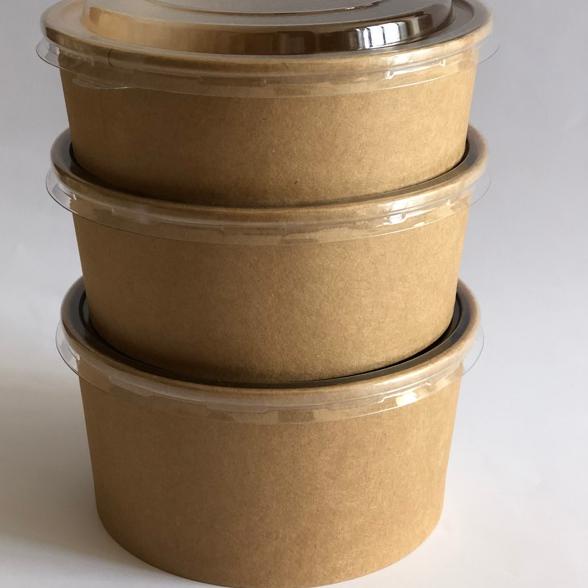 Garansi Hemat Brown Kraft Paper Bowl 500 ml (Isi 25 pcs) - Food Grade Kraft Bowl - Mangkok Kertas Coklat