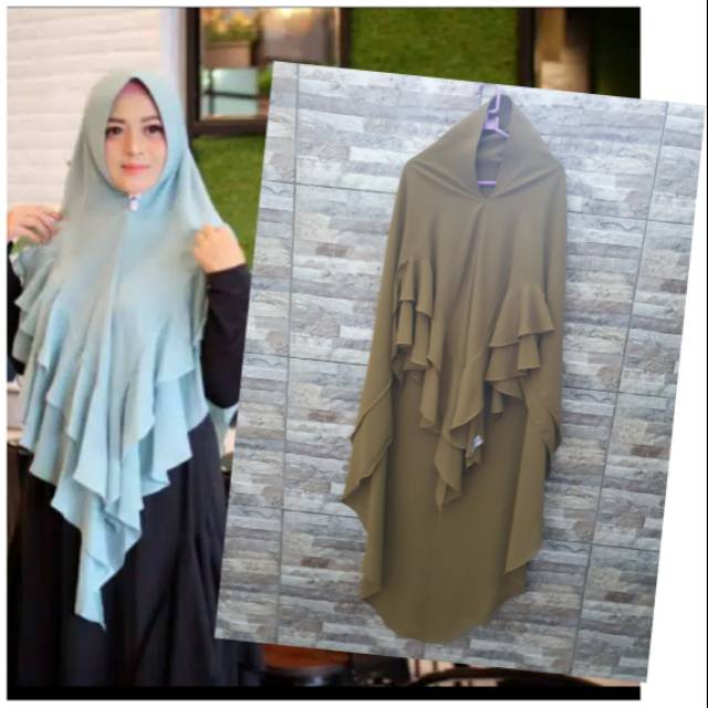 PRELOVED KHIMAR SYARI JAWHARA KHIMAR BY SARKIS WARNA ARMY