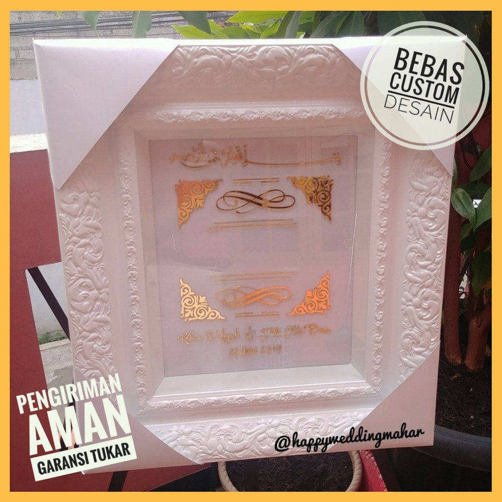 Mahar akrilik mas kawin bingkai mahar 3d