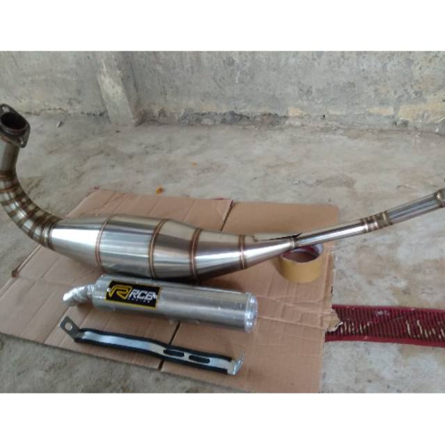 Knalpot racing stenlis rcb buat motor ninja rr & ninja r