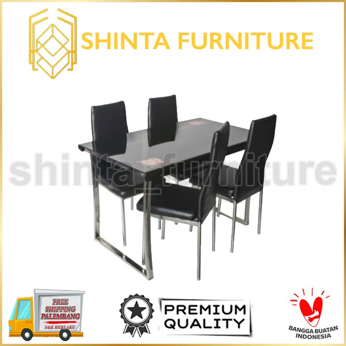 Meja Makan Kaca 4 Kursi Minimalis Set Meja Makan Kaca Minimalis Modern