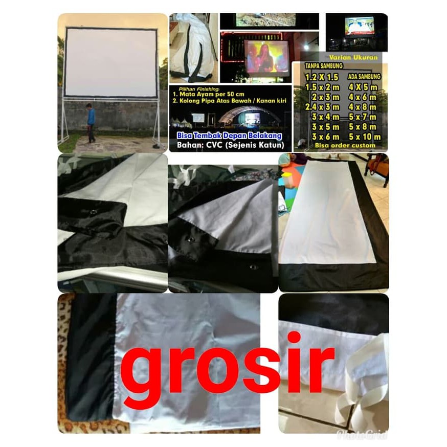 Layar tancap ukuran 3 x 4 meter tanpa sambung
