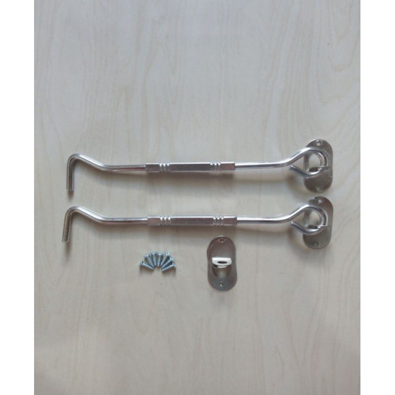 Hak Angin Segi Silver / Cantolan Penahan Jendela 8 inch / 20 cm