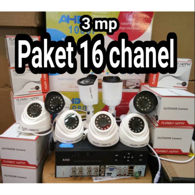 PAKET CCTV 16 CHANEL HD TURBO 3 MEGAPIXEL FULL HD 1080P LENGKAP TINGGAL PASANG