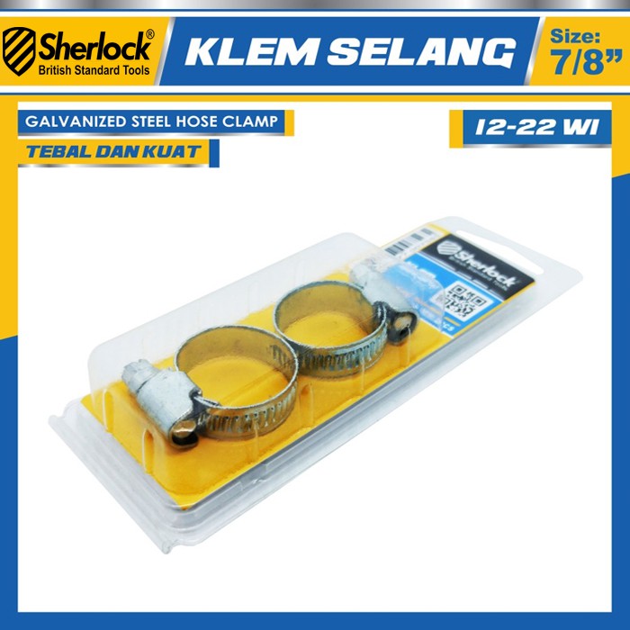 Klem Selang / Hose Clamp Gas Sherlock 7/8&quot; (1 kotak isi 2 pcs)