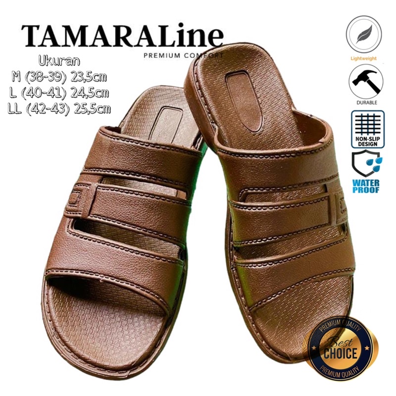 Sandal Selop Slide Slip on Karet Pria Dewasa / Remaja - TAMARALINE 86 / Bahan Premium Lentur Empuk Ringan Kuat Anti Slip Anti Air / Model Sandal Sporty Santai Rumah Hotel Outdoor Kamar Mandi Murah Original