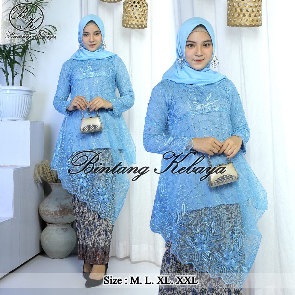 PROMO KEBAYA TUNIK TULLE MUTIARA BORDIR  / KEBAYA STELAN TULLE MUTIARA BORDIR