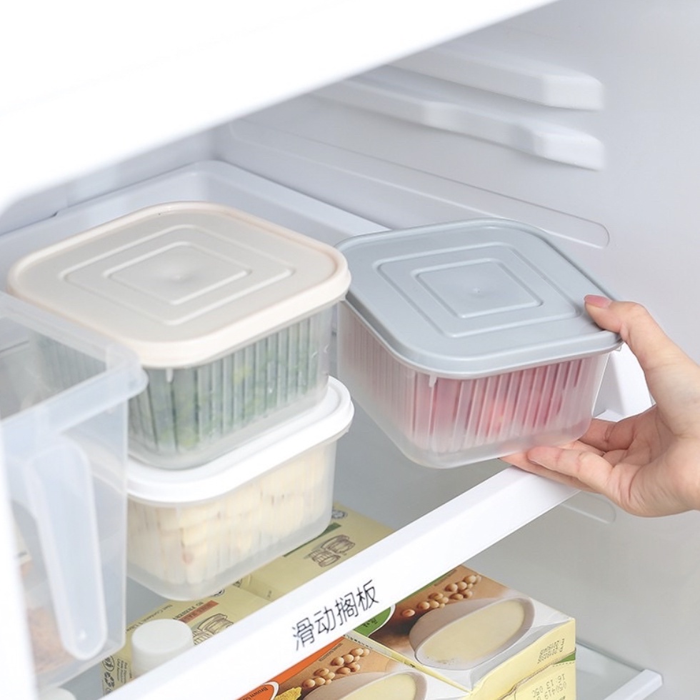 {CLASHOP}Tempat Bawang Wadah Penyimpanan Serbaguna Bentuk Persegi/Toples Tiris Bawang Sayur Bulat Transparan