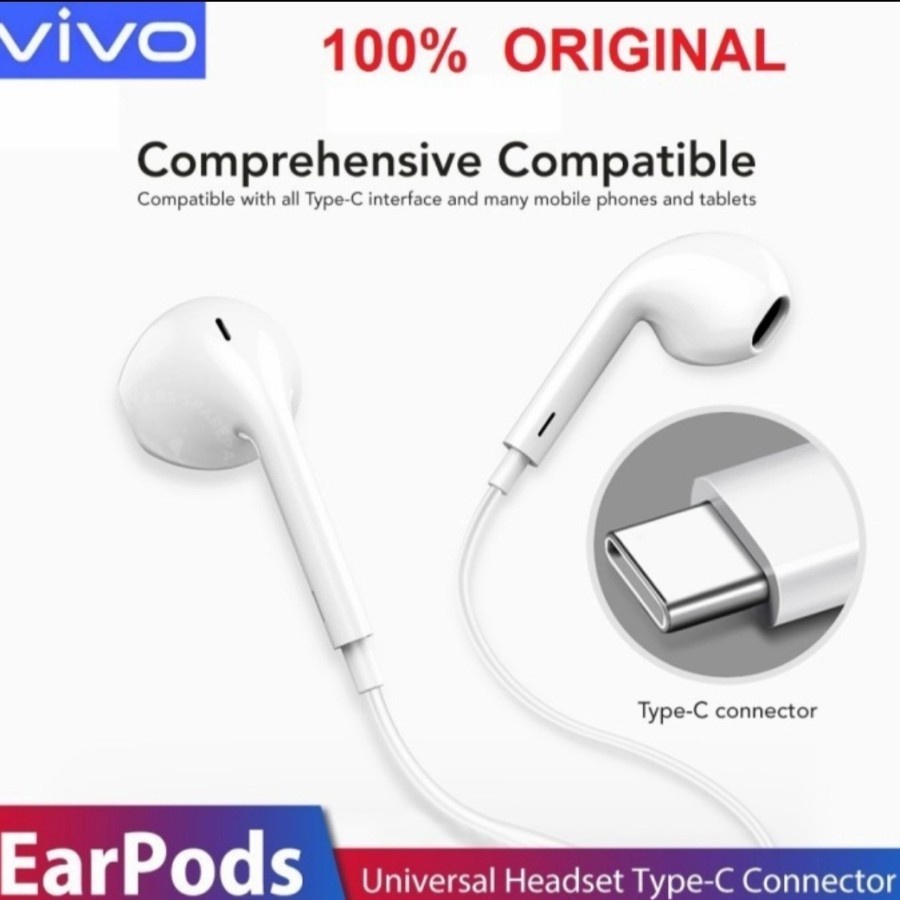 Handsfree Earphone Vivo Type C Vivo X50 X50 Pro Original 100%
