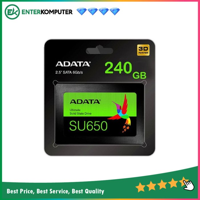 ADATA SSD SU650 240GB SATA III ( R/W Up to 520 / 450MB/s ) ASU650SS-240GT-R