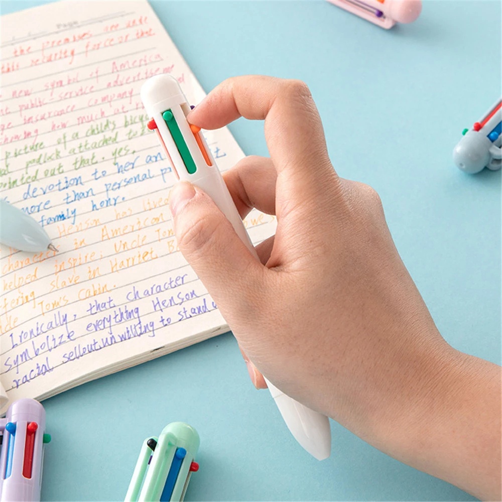 Pulpen 6 In 1 Warna Macaron Untuk Alat Tulis Pelajar