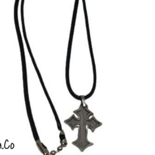 ➣ Kalung Salib / Kalung Salib Pria Wanita / Kalung Salib Titanium Silver ✽