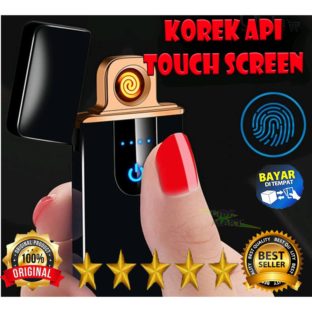 [ORIGINAL] KOREK API ELEKTRIK FINGERPRINT SERBAGUNA TOUCH SENSOR LED DISPLAY