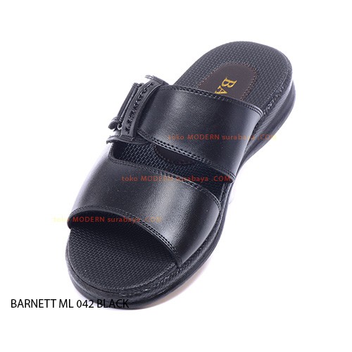 BARNETT ML 042 BLACK sandal casual sopan pria slop flat flipflop