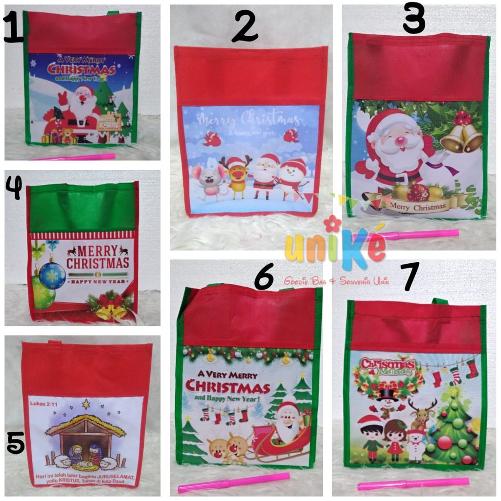 

TAS SPUNBOND NATAL NK goodie bag Souvenir Bingkisan Christmas Goody grosir parcel online SVN395