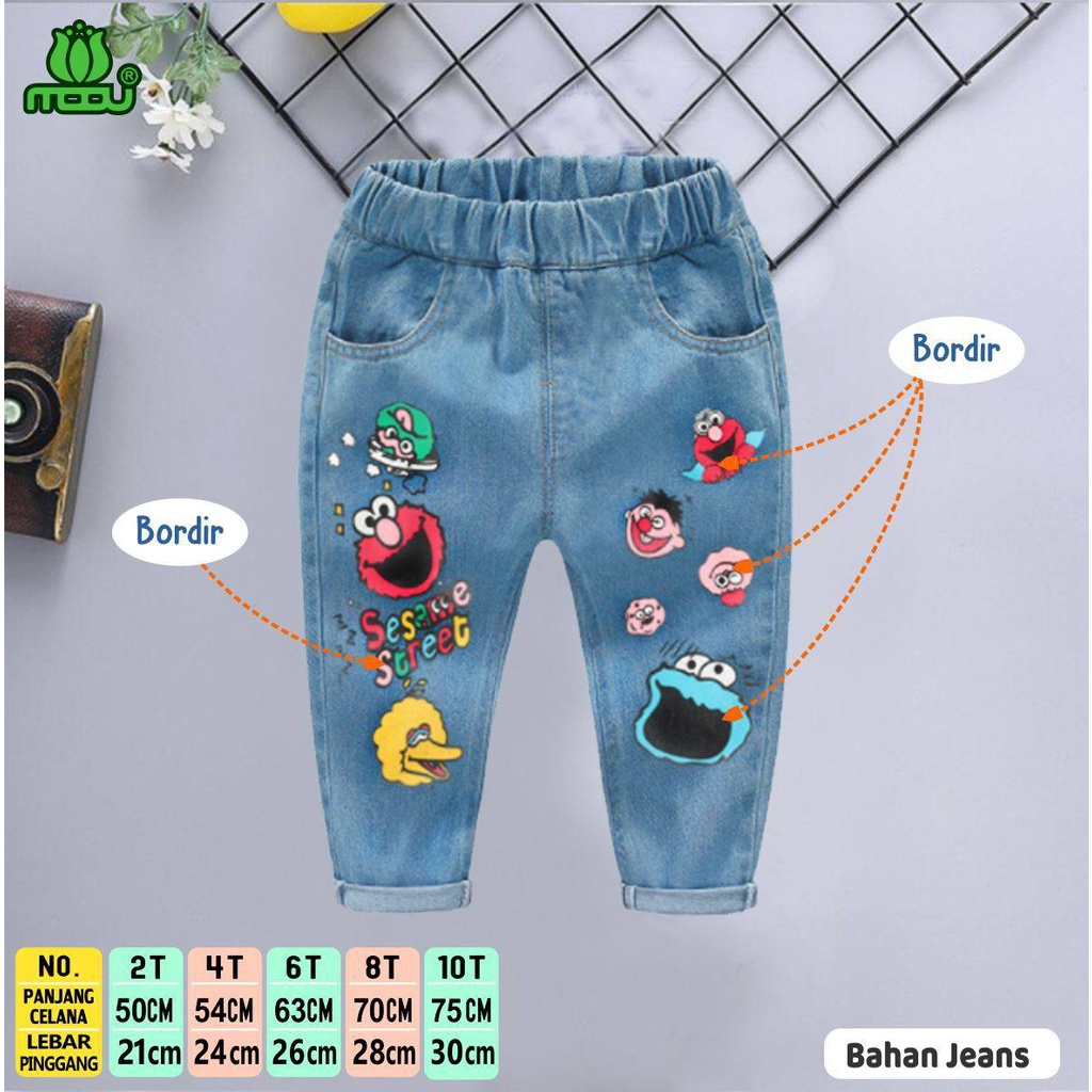 Celana Jeans Anak Bordir Moov