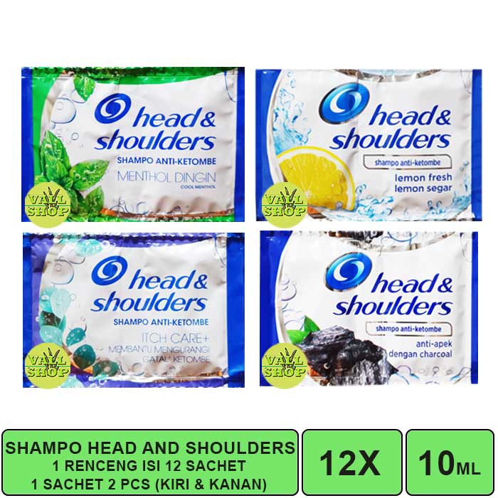 VSHOP. HEAD AND SHOULDERS SHAMPO 1 RENCENG ISI 12 SACHET