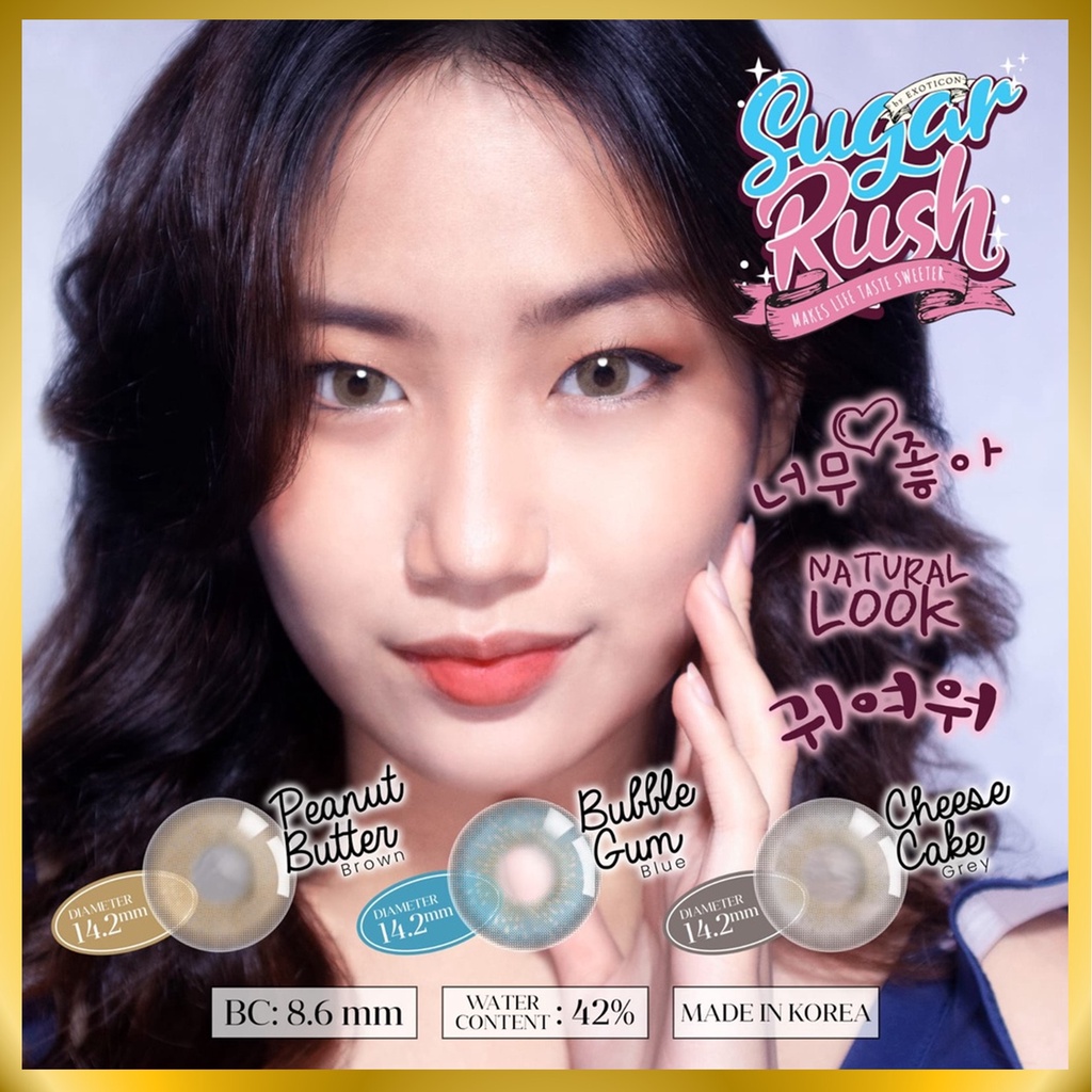 {BISA COD} SOFTLENS X2 SUGAR RUSH BY EXOTICON NORMAL &amp; MINUS -0.50 SD -4.00