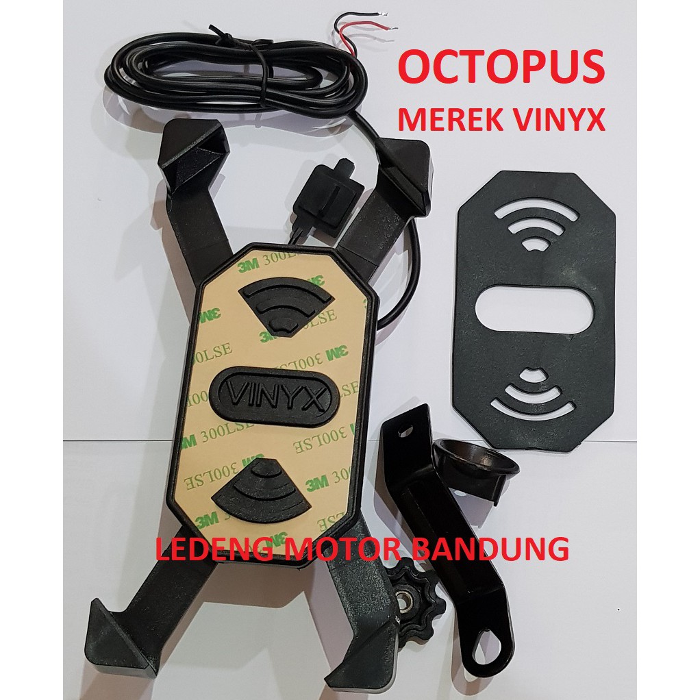 Holder HP Octopus 2in1 Chager USB 2a Stang Spion Motor Universal Bebek Matic Sport