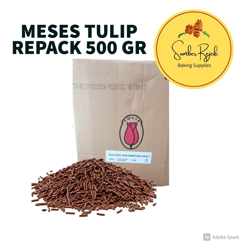 

Meses Tulip Cokelat | Tulip Chocorice Compound Dark 500 GR