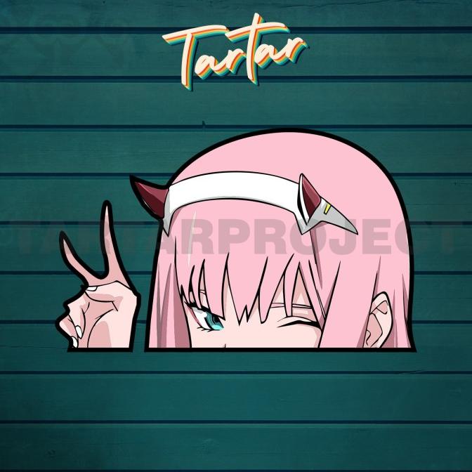 

(BISA COD) Sticker Stiker Vinyl - Peeker Anime Zero Two Peace STOK TERBATAS Kode 612