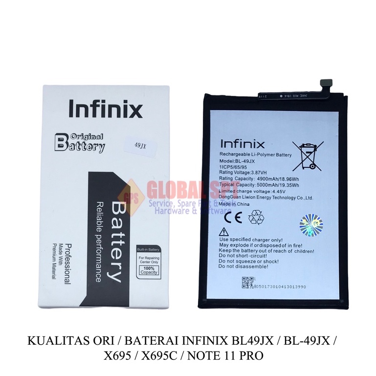 KUALITAS ORI / BATERAI INFINIX BL49JX / BATERE BL-49JX / BATRE X695 / X695C / NOTE 10 PRO