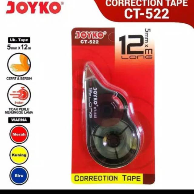 

Tip Ex Kertas/Correction Tape Joyko CT-522 (Long 12M)