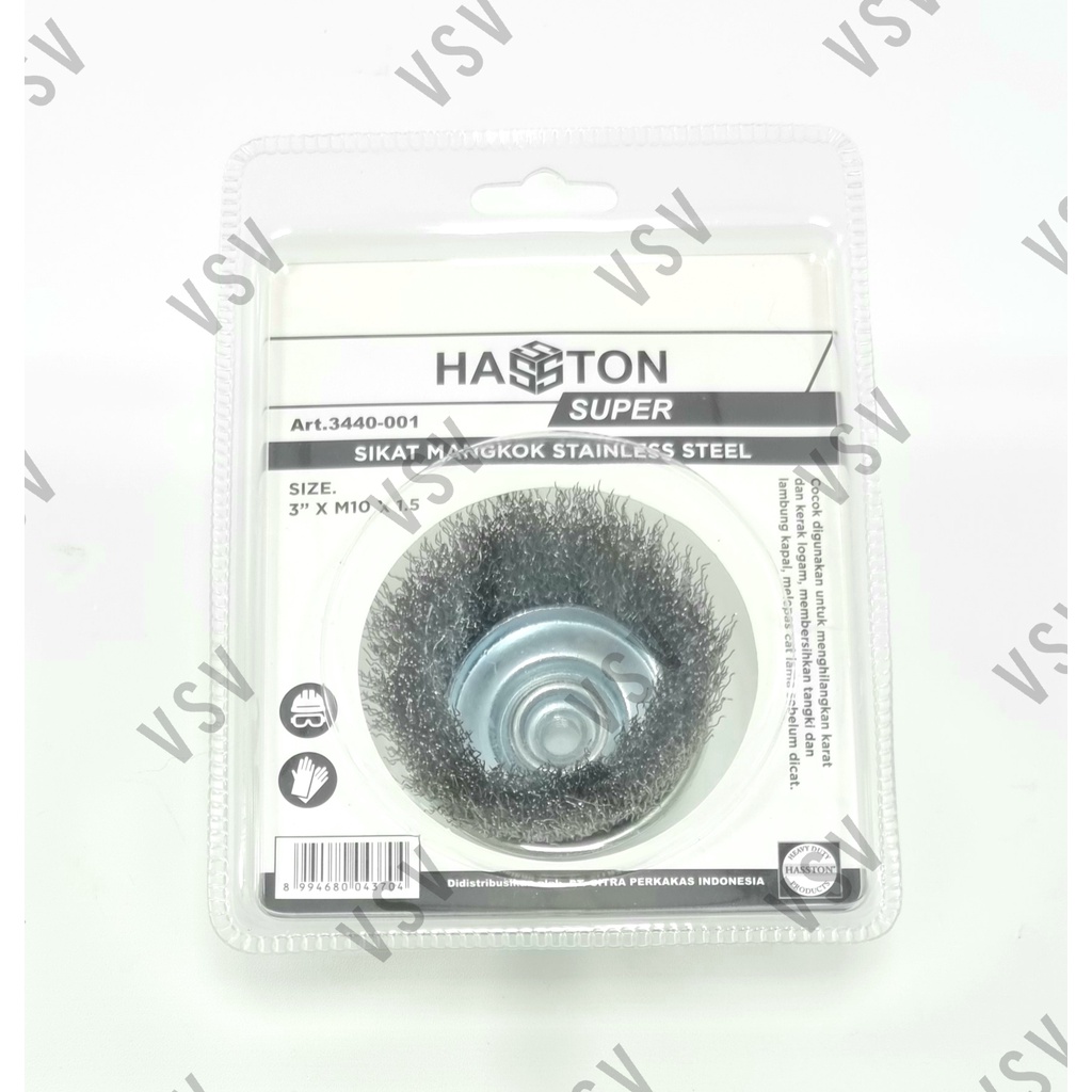 HASSTON Sikat Mangkok 3&quot; Stainless Steel  3440-001 Wire Cup Brush