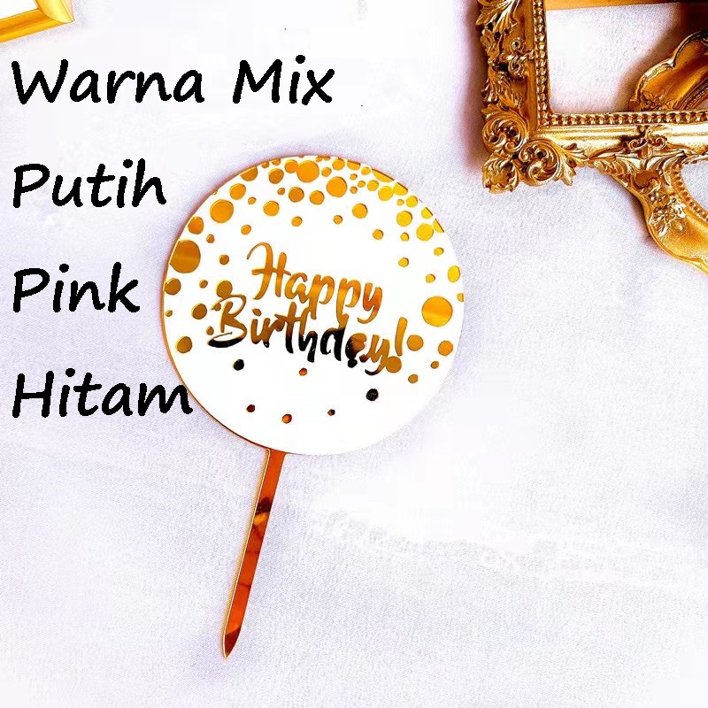 Cake Topper Penghias Kue Ulang Tahun Ultah Tart Happy Birthday 01