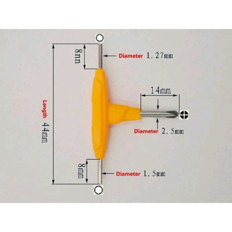 Obeng T - kunci t - allen key serbaguna  sparepart kunci Plus dan L