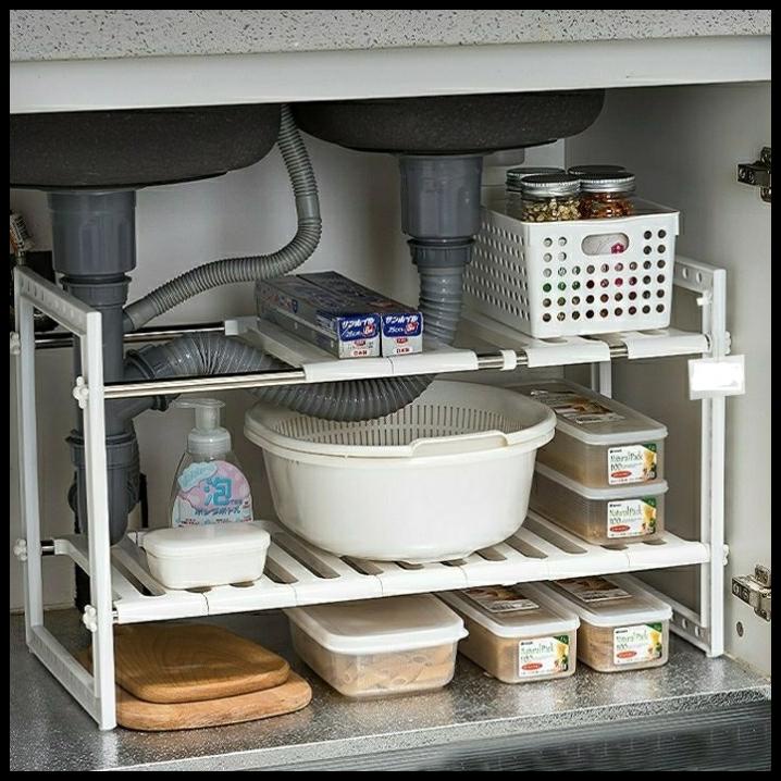 Rak Dibawah Wastafel Rak Kolong Kitchen Set Rak Panci Serbaguna