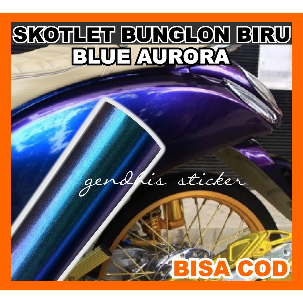 Skotlet Scoppy Biru chameleon / stiker biru bunglon aurora