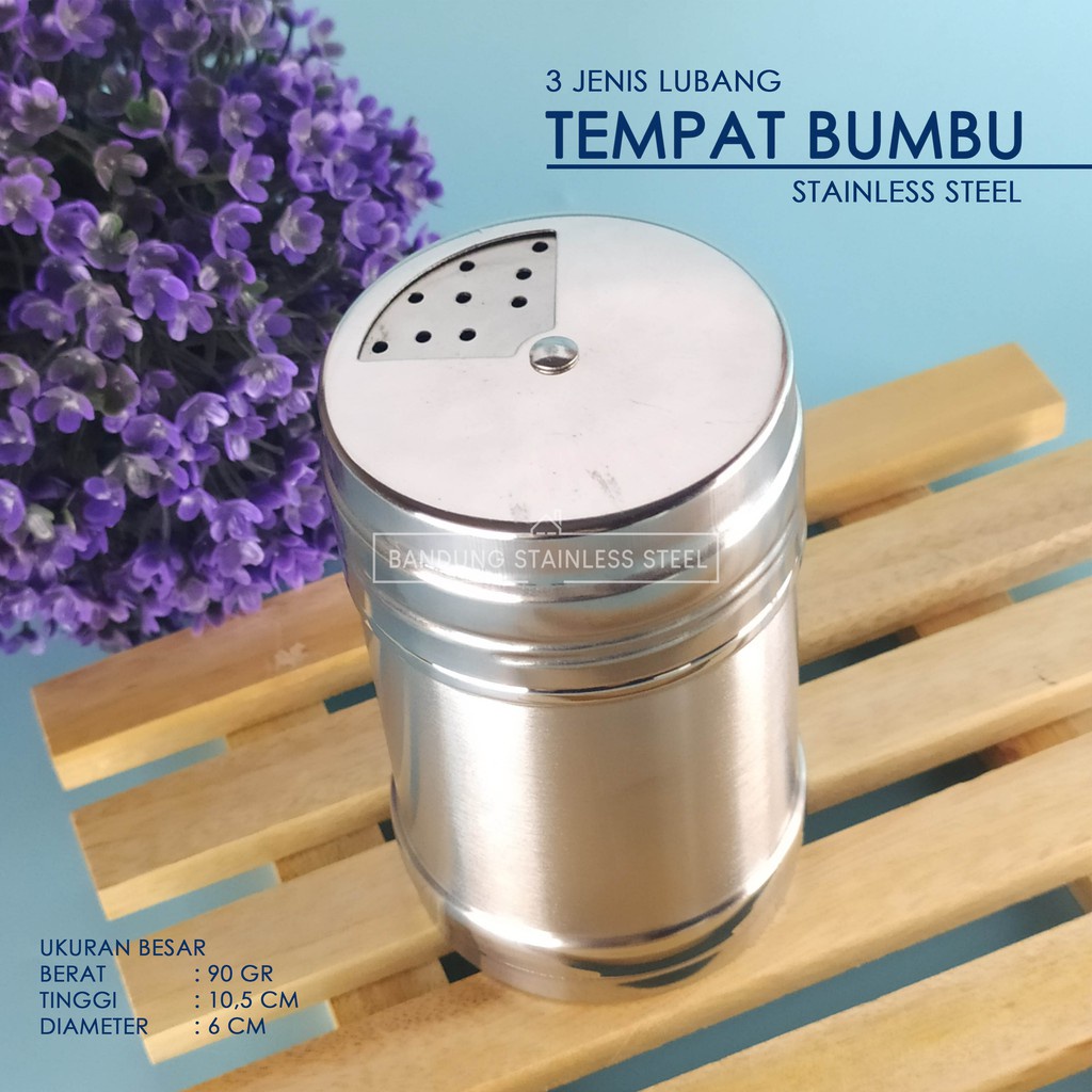 Pepper Shaker Tempat Bumbu Lada garam Tusuk Gigi Stainless Multifungsi Besar Kecil Jumbo Panjang