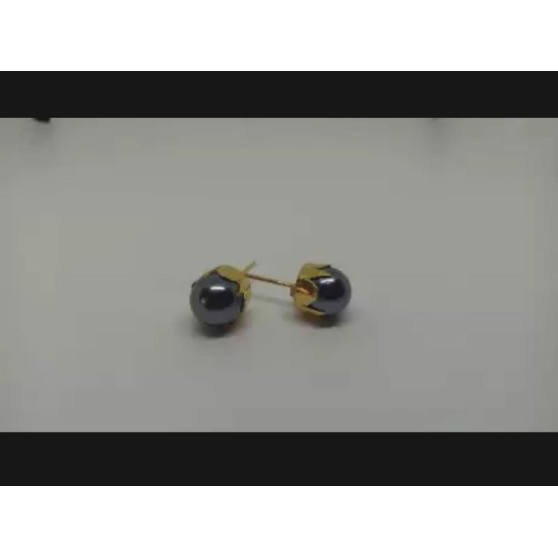 Giwang Mutiara Air Tawar Hitam