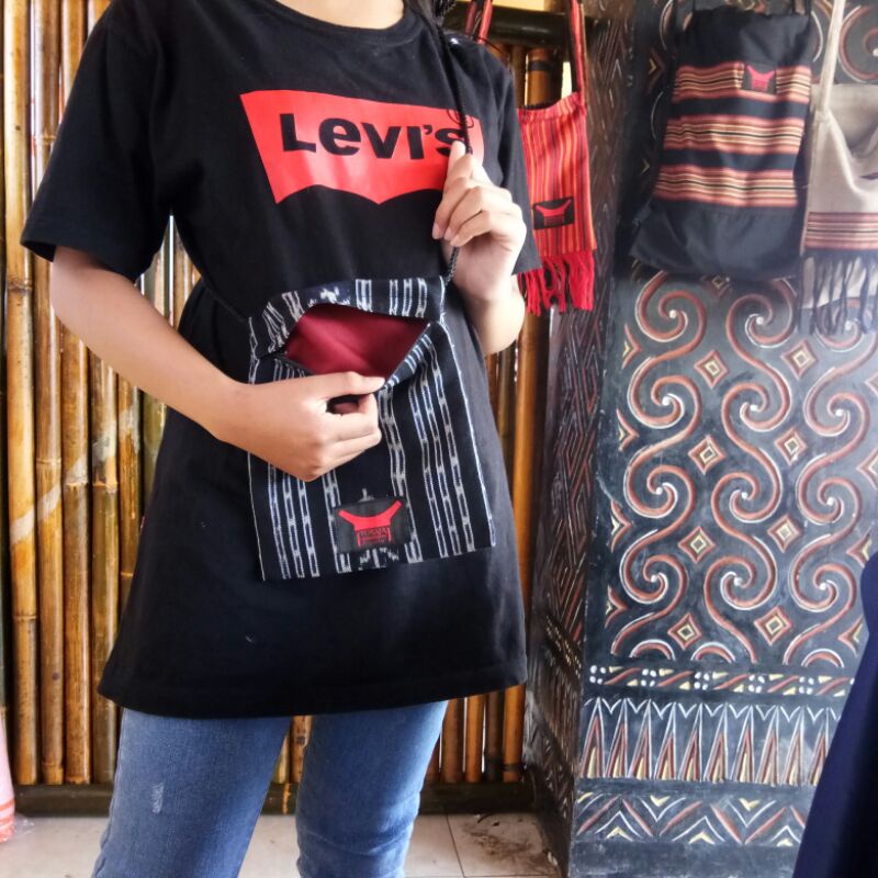Tas selempang tenun Lombok / Toraja, tas HP, tas Mini