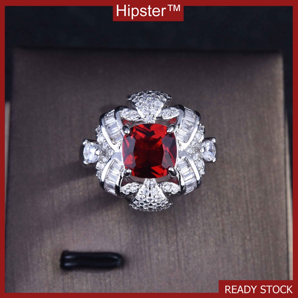 New Luxury Ruby Ring Opening Female