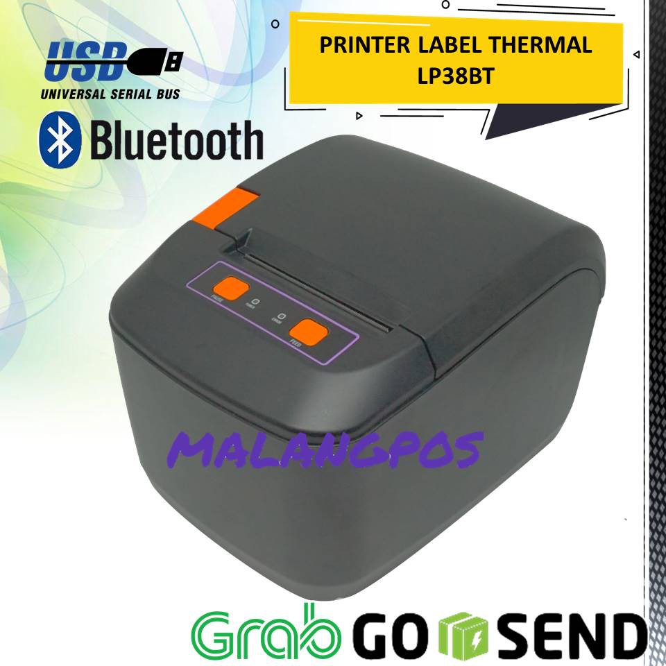 PRINTER THERMAL LABEL BARCODE 80mm LP38BT BLUETOOTH LABEL BARANG PRINT RESI STIKER MINUMAN 33X15mm