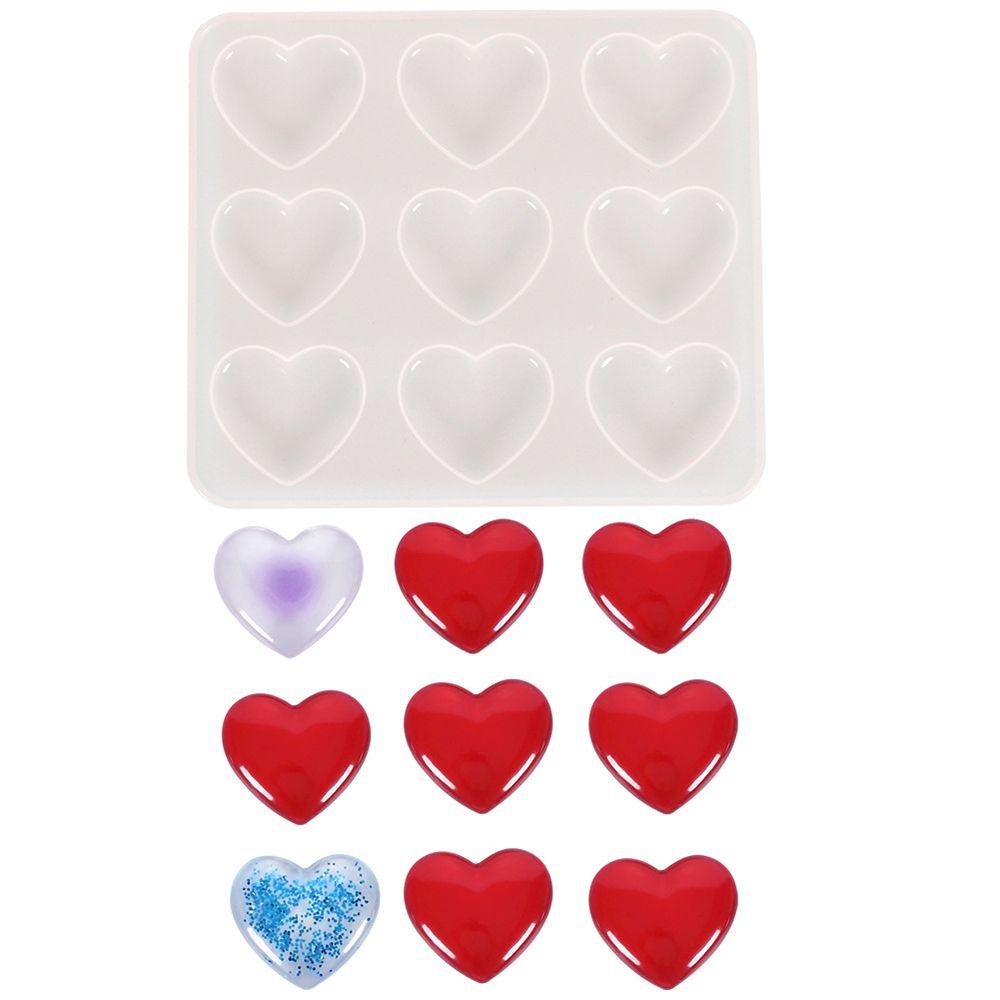 R-flower 9heart Handmade Silicone Jewelry Making Mold Cetakan Pengecoran