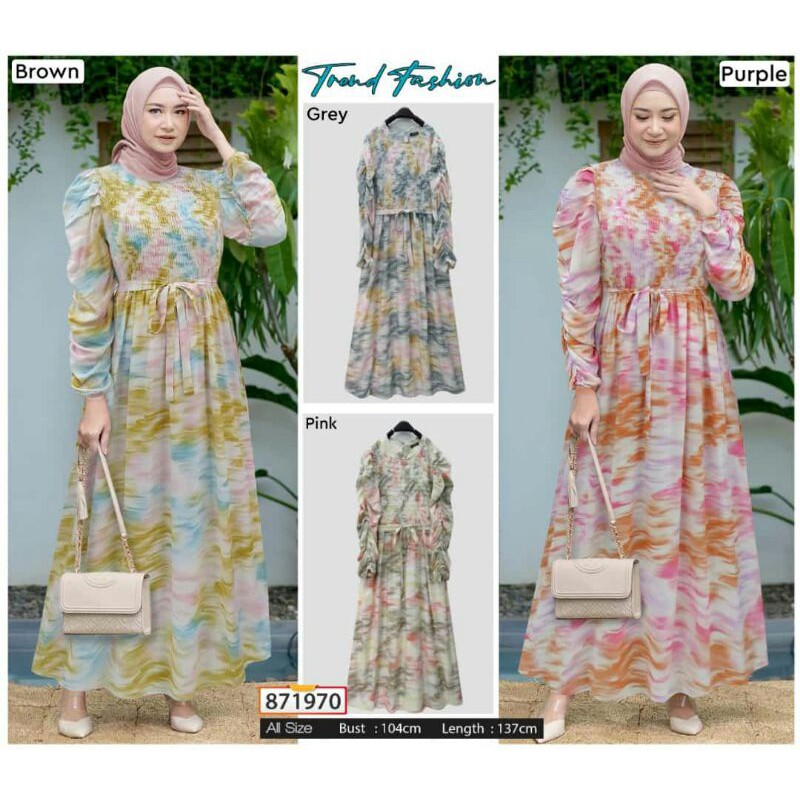 Gamis Extu Tie Dye Smocke Balon