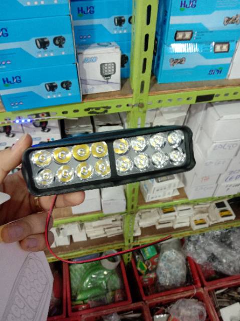 Lampu tembak sorot 16 mata LED motor mobil 12 volt dc