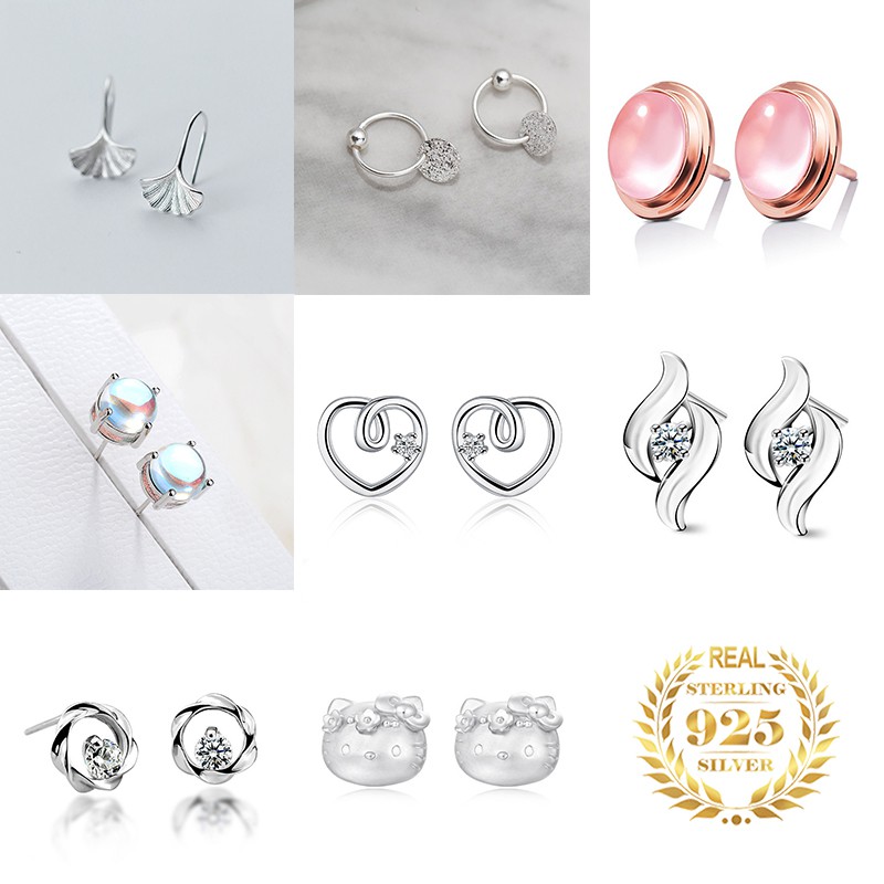 925 anting-anting perak murni, Busana sederhana, Anting-Anting wanita, Perhiasan Fashion Korea, Aksesoris telinga ED003