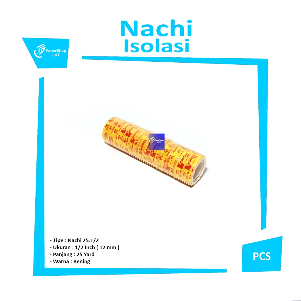 

NACHI - Selotip 1/2 x 25 Yard Kecil Isolasi - Slop