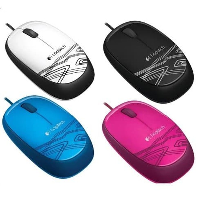 LOGITECH M-105 Optical USB Mouse Colours Edition - Hitam - Biru